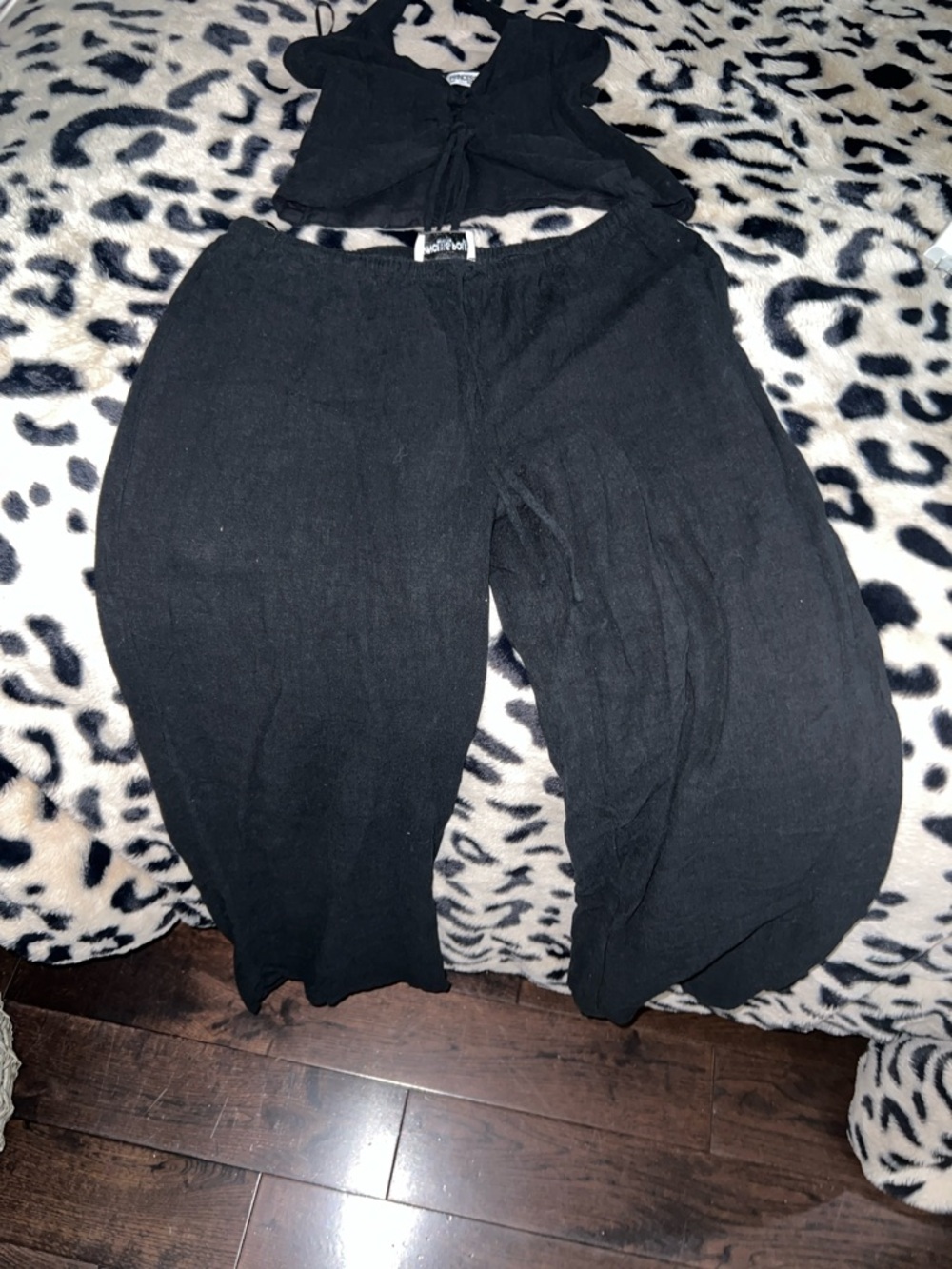 Princess Polly Black Halter Top and Pants Set - Picture 5 of 5